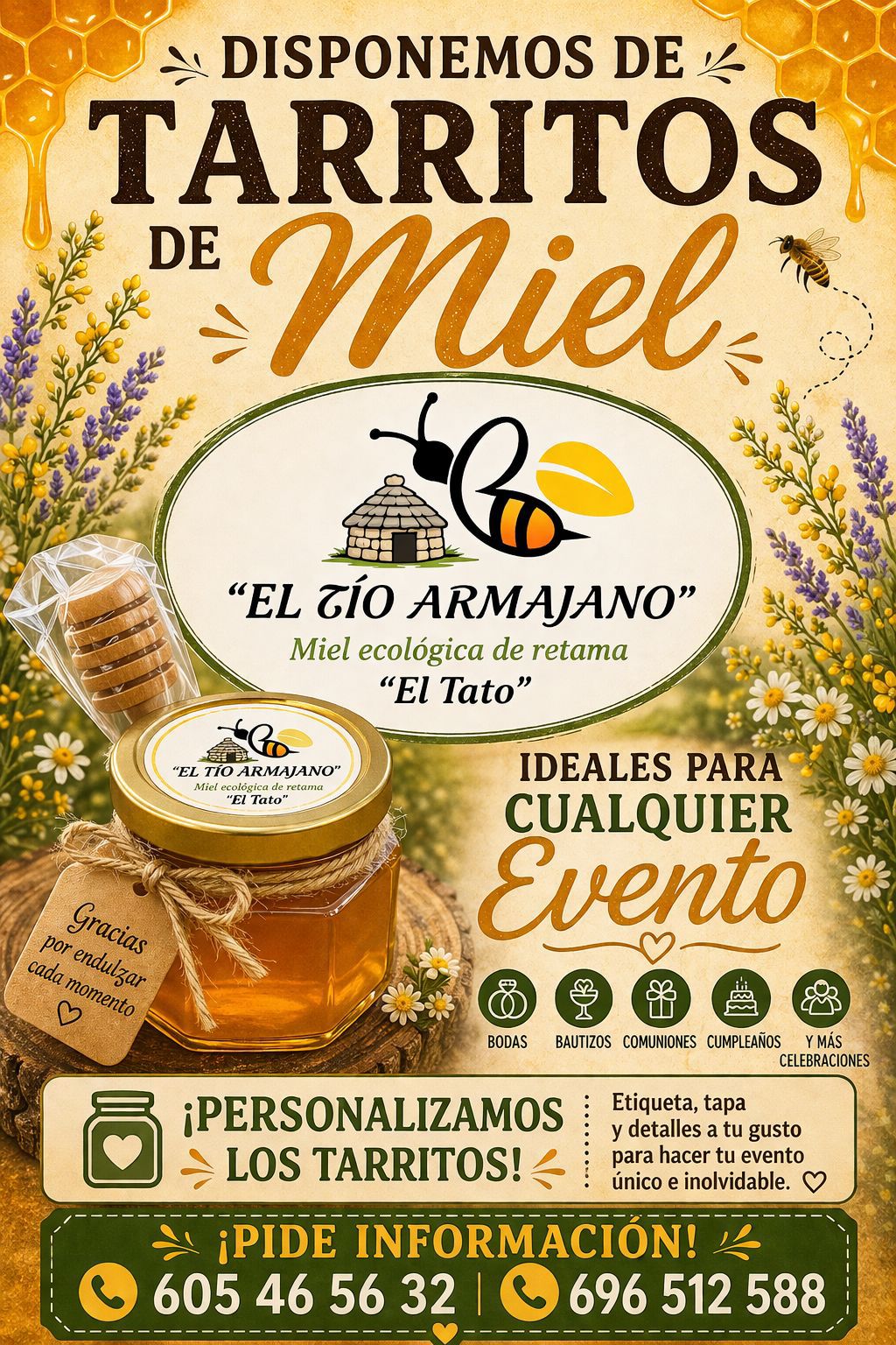Tarritos de miel para eventos - El Tío Armajano